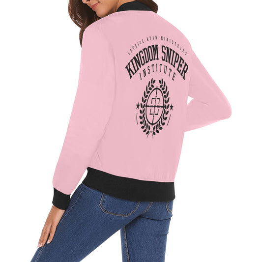 KSI Pink logo Jacket All Over Print Bomber Jacket for Women