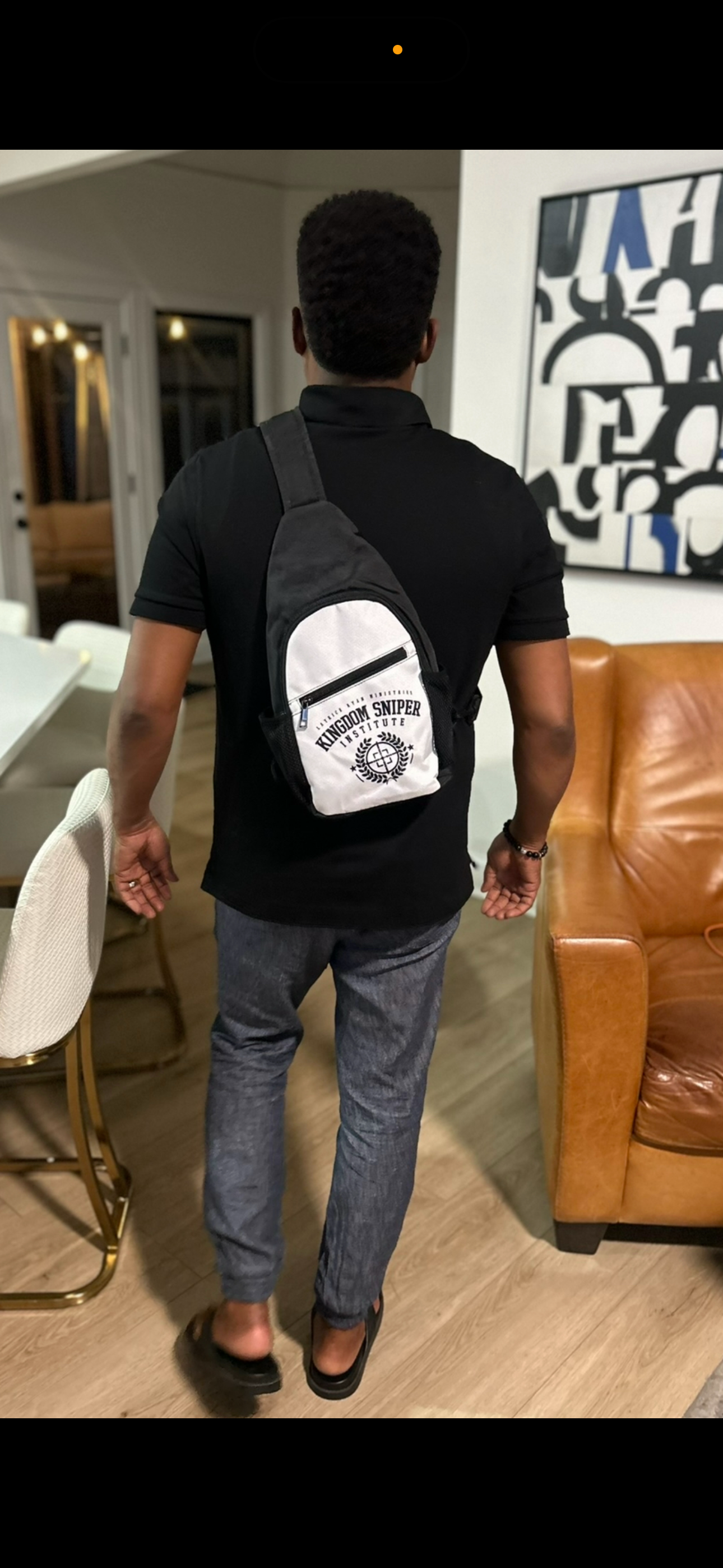 Men's White and Black KSI Bag